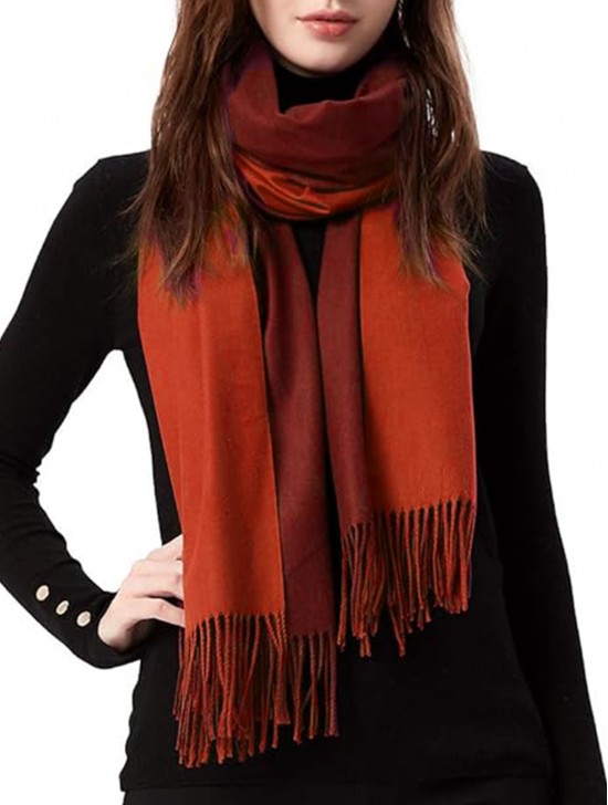 Cashmere Feeling Double Sided Solid Color Premium Scarf